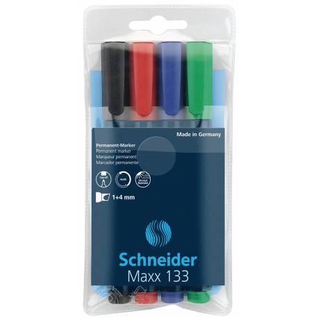 Zestaw markerów Schneider Maxx 133, 1-4 mm, 4 szt, miks kolorów