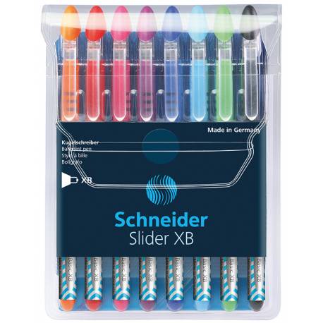 Zestaw długopisów Schneider Slider Basic, XB, Colours, 8 szt, miks kol