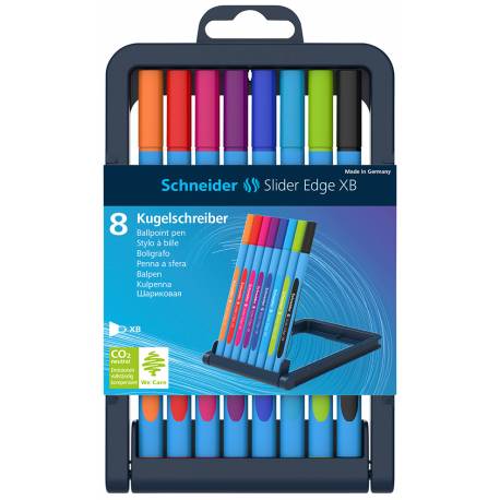 Zestaw długopisów Schneider Slider Edge, XB, 8 szt, miks kolorów