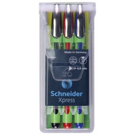 Zestaw cienkopisów Schneider Xpress, 0, 8 mm, 3 szt, miks kolorów