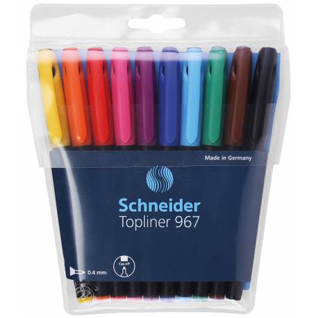 Zestaw cienkopisów Schneider Topliner 967, 0, 4 mm, 10 szt, miks kolor