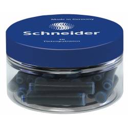 Naboje do piór Schneider, szklany słoik, 30 szt, niebieski