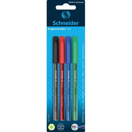 Długopis Schneider VIZZ, M, 4szt, mix kolorów