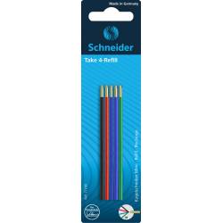 Wkład do długopisów Schneider TAKE 4, M, 5szt, mix kolorów