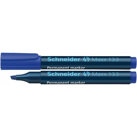 Marker permanentny, pisak Schneider 133, ścięta 1-4 mm, mazak niebieski