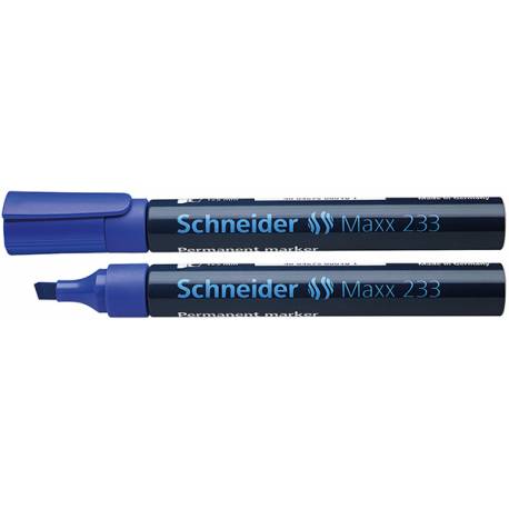 Marker permanentny, pisak Schneider Maxx 233, ścięty, 1-5 mm, niebieski