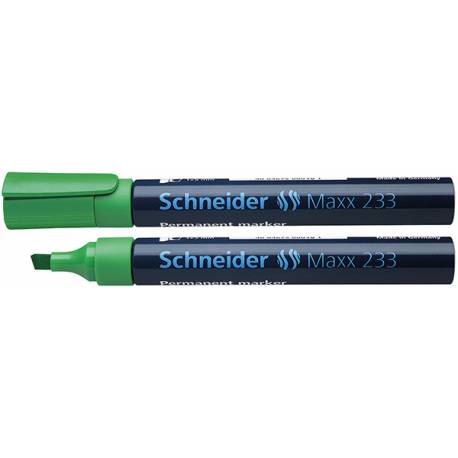 Marker permanentny, pisak Schneider Maxx 233, ścięty, 1-5 mm, zielony