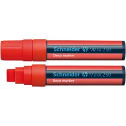 Marker kredowy, do pisania po szkle, Schneider Maxx 260, ścięta, czerwony