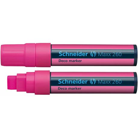 Marker kredowy, do pisania po szkle, Schneider Maxx 260, ścięta, różowy
