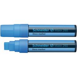 Marker kredowy, do pisania po szkle, Schneider Maxx 260, ścięta, niebieski