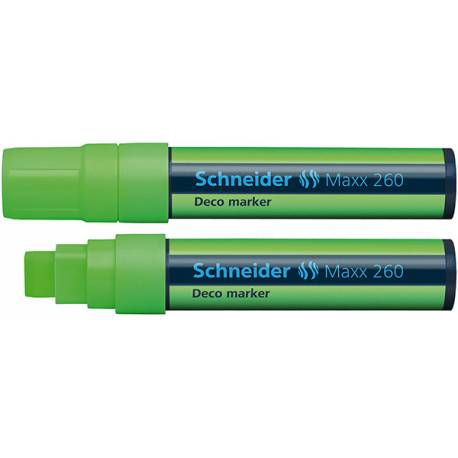 Marker kredowy, do pisania po szkle, Schneider Maxx 260, ścięta, zielony