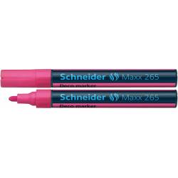 Marker kredowy, do pisania po szkle, Schneider Maxx 265, okrągła, różowy