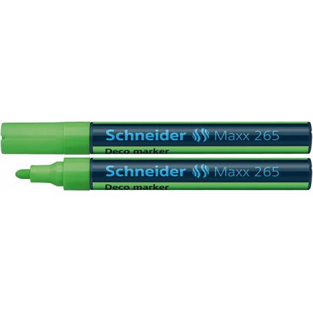 Marker kredowy, do pisania po szkle, Schneider Maxx 265, okrągła, zielony