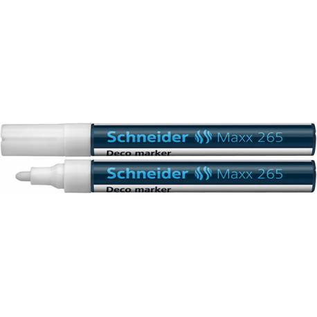 Marker kredowy, do pisania po szkle, Schneider Maxx 265, okrągła, biały