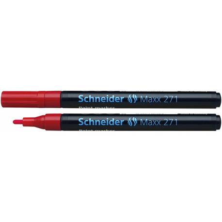 Marker olejowy, pisak olejny, Schneider Maxx 271, okrągła 2 mm, czerwony