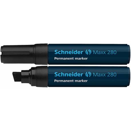 Marker permanentny, pisak Schneider Maxx 280 Alu, ścięta 4-12 mm, czarny