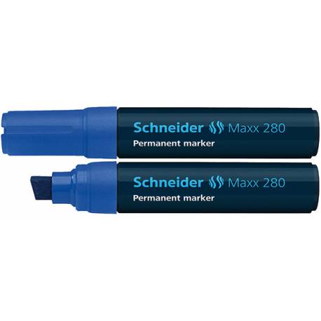 Marker permanentny, pisak Schneider Maxx 280 Alu, ścięta 4-12 mm, niebieski
