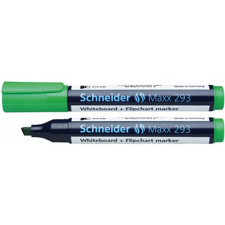 Marker suchościeralny, pisak do tablicy i papieru, Schneider 293, ścięta zielony