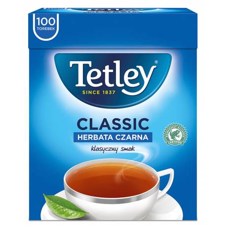 Tetley herbata czarna, Classic Black, 100 torebek, bez zawieszki