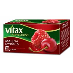 VITAX INSPIRATIONS, herbata owocowa, Malina & Wiśnia, 20 torebek