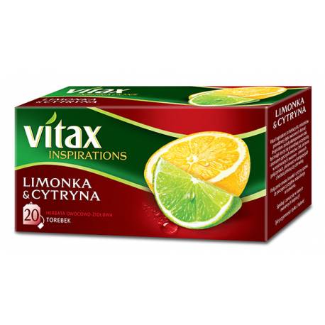 VITAX INSPIRATIONS, herbata owocowa, Limonka & Cytryna, 20 torebek