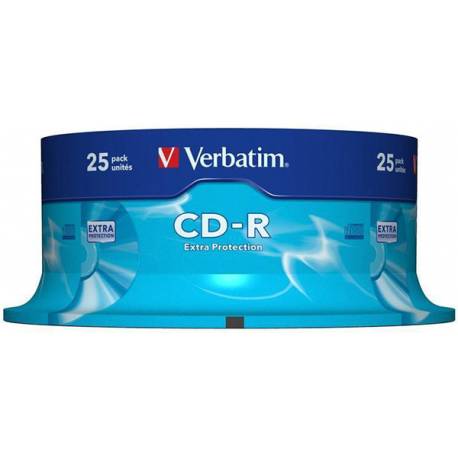 Płyty VERBATIM, płyta CD-R cake box 25, 700MB 52x, ekstra ochrona