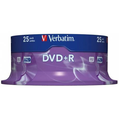 Płyty VERBATIM, płyta DVD+R cake box 25, 4.7GB 16x, Matt Silver