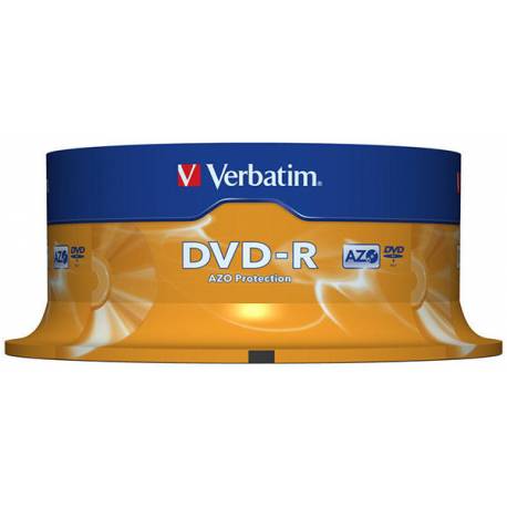Płyty VERBATIM, płyta DVD-R cake box 25, 4.7GB 16x, Matt Silver