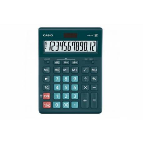 Kalkulator biurowy CASIO GR-12C-DG, 12-cyfrowy, 155x210mm, zielony