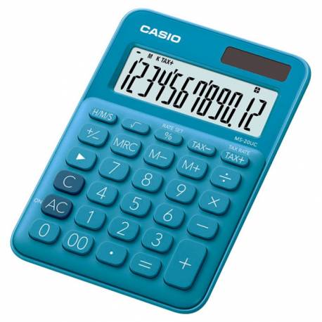 Kalkulator biurowy CASIO MS-20UC-BU-BOX, 12-cyfrowy, 105x149,5mm., niebieski