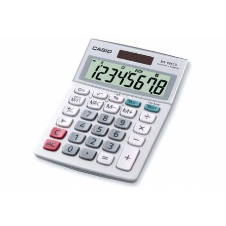 Kalkulator biurowy CASIO MS-88ECO, 8-cyfrowy 103x145, biały