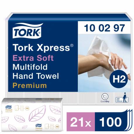 Tork Xpress® ekstra miękki ręcznik Multifold, 4 panelowy, 100297, 21 szt.