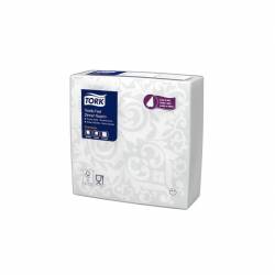 Serwetki Tork Premium Textile Feel Białe z dekorem 39x39, 1-W, airlaid, 50 szt, 509413, 7322541231242