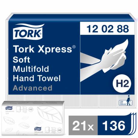 Tork Xpress® miękki ręcznik Multifold, 4 panelowy (w składce wielopanelowej) 120288, 21 szt. 7322540160000