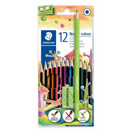 Kredki szkolne Noris Colour, 12 kol. + ołówek + gumka + temperówka, Staedtler