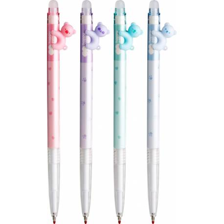 Długopis ścieralny, zmazywalny Pastel Bears, 0.5mm, niebieski,  Happy Color (wycofany)