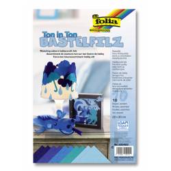 Filc dekoracyjny mix niebieski, 20x30cm, 1,5mm, 10 ark, Folia