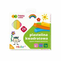 Plastelina szkolna kwadratowa, 24 kolory, Happy Color