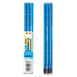 Wkłady do długopisu wymazywalnego, 0.5mm, Standard A, niebieski, 3 szt. w etui, Happy Color