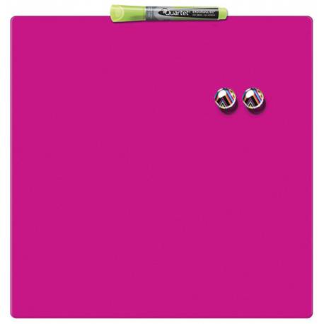 Mała tabliczka suchościeralna Nobo z powierzchnią magnetyczną, 360x360mm, różowa