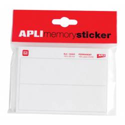 Etykiety samoprzylepne, pocztowe APLI, w bloczku, 100x30mm, 50 ark, białe