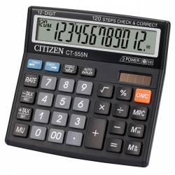 Kalkulator biurowy CITIZEN CT555N, 12 pozycyjny, podwójne zasilanie