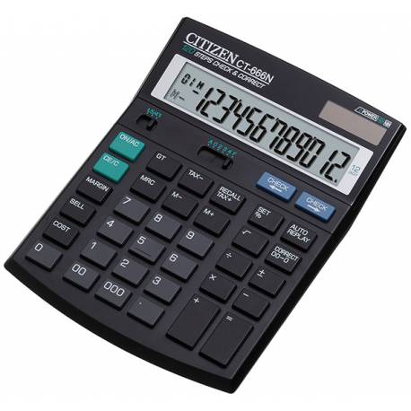 Kalkulator biurowy CITIZEN CT-666N, 12 pozycyjny, podwójne zasilanie