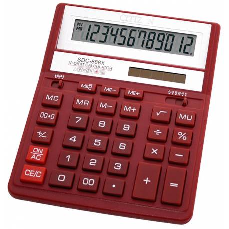 Kalkulator biurowy CITIZEN SDC-888XRD, 12 pozycyjny, podwójne zasilanie