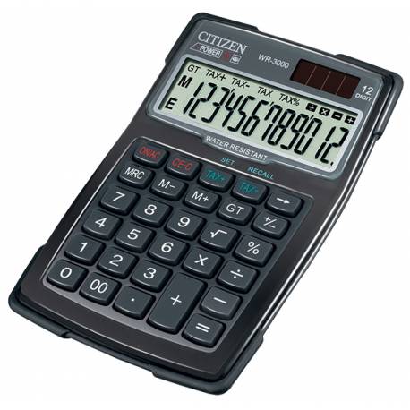 Kalkulator biurowy CITIZEN WR-3000, 12 pozycyjny, podwójne zasilanie