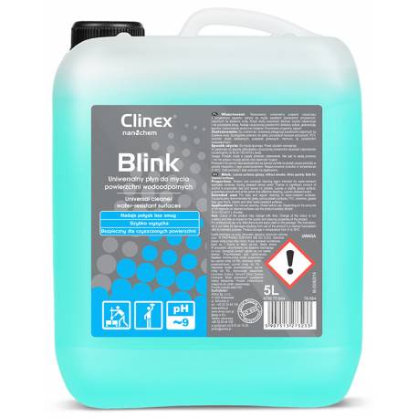 Płyn do czyszczenia, uniwersalny, Clinex Blink 5L, do mycia powierzchni wodoodpornych