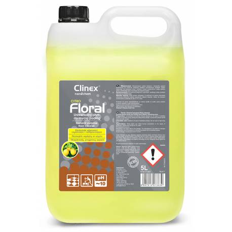 Płyn do mycia podłóg, uniwersalny, Clinex Floral Citro 5L 77-897, długo utrzymujący zapach