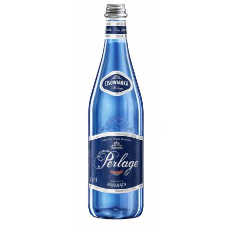 Woda w szklanych butelkach, Cisowianka Perlage, woda mineralna gazowana, 700ml