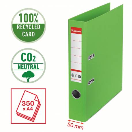 Segregator A4, biurowy segregator na dokumenty Esselte No.1 50 mm, zielony
