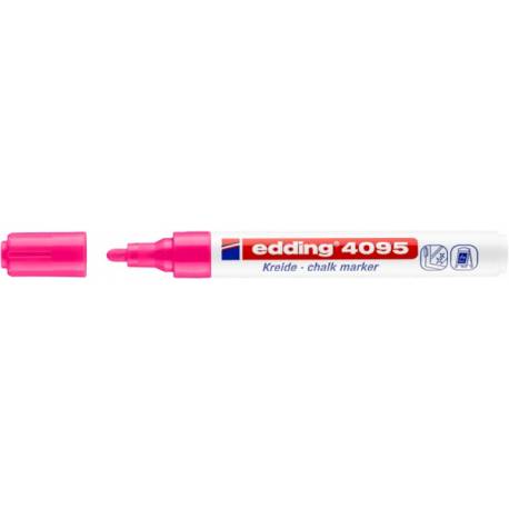 Marker kredowy, do pisania po szkle, pisak zmywalny, Edding 4095, różowy neonowy